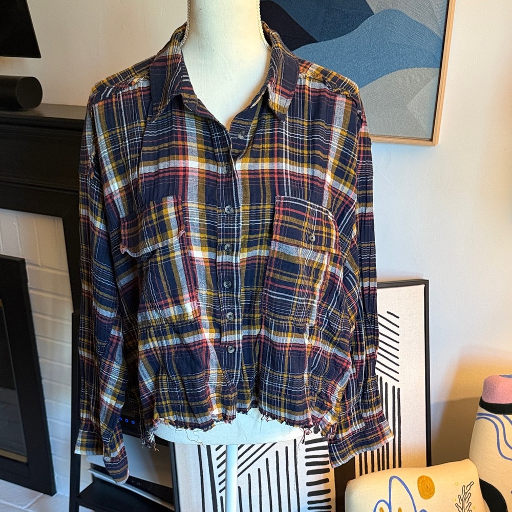 Plaid Button-Up Shirt